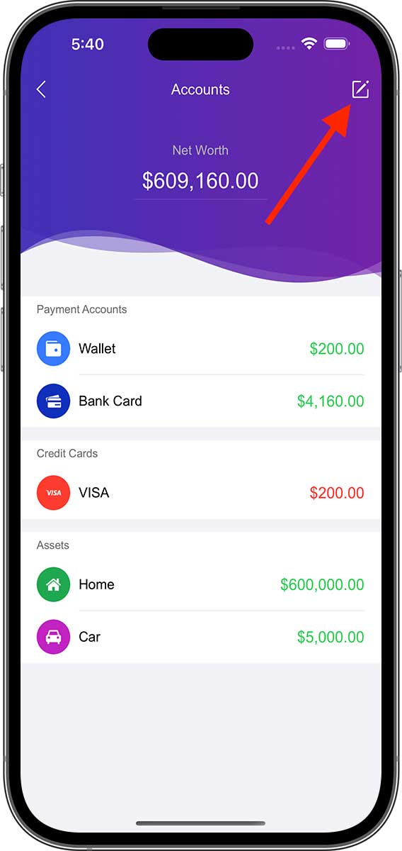 DayCost 2 - Accounts - iPhone