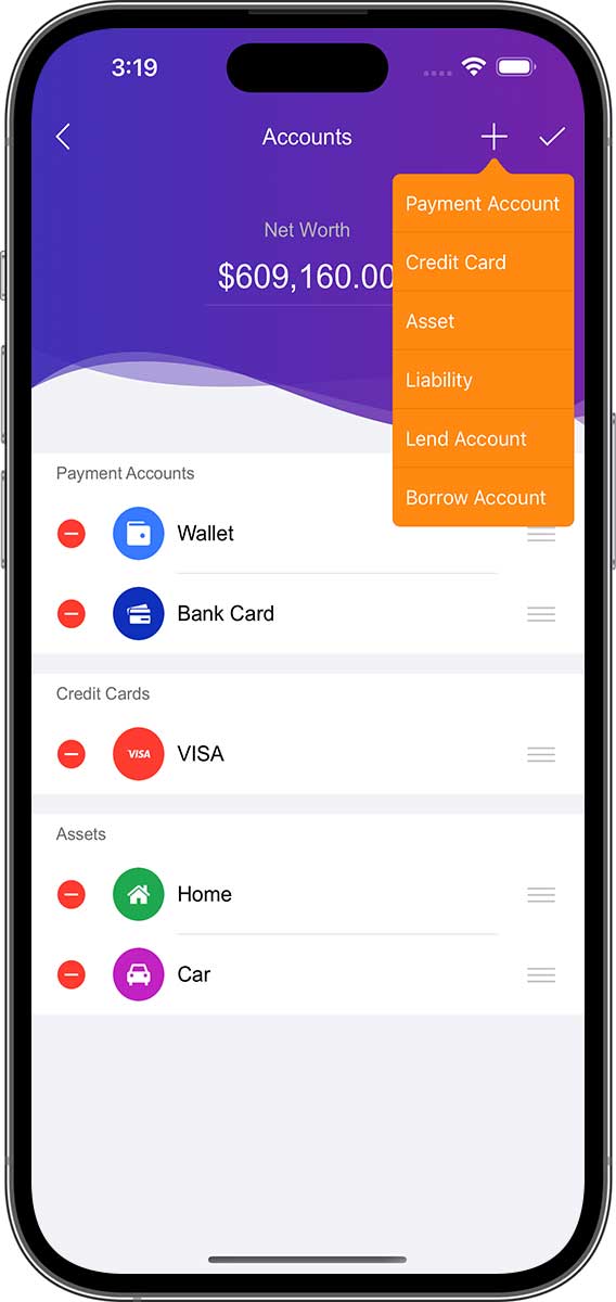 DayCost 2 - Accounts - iPhone
