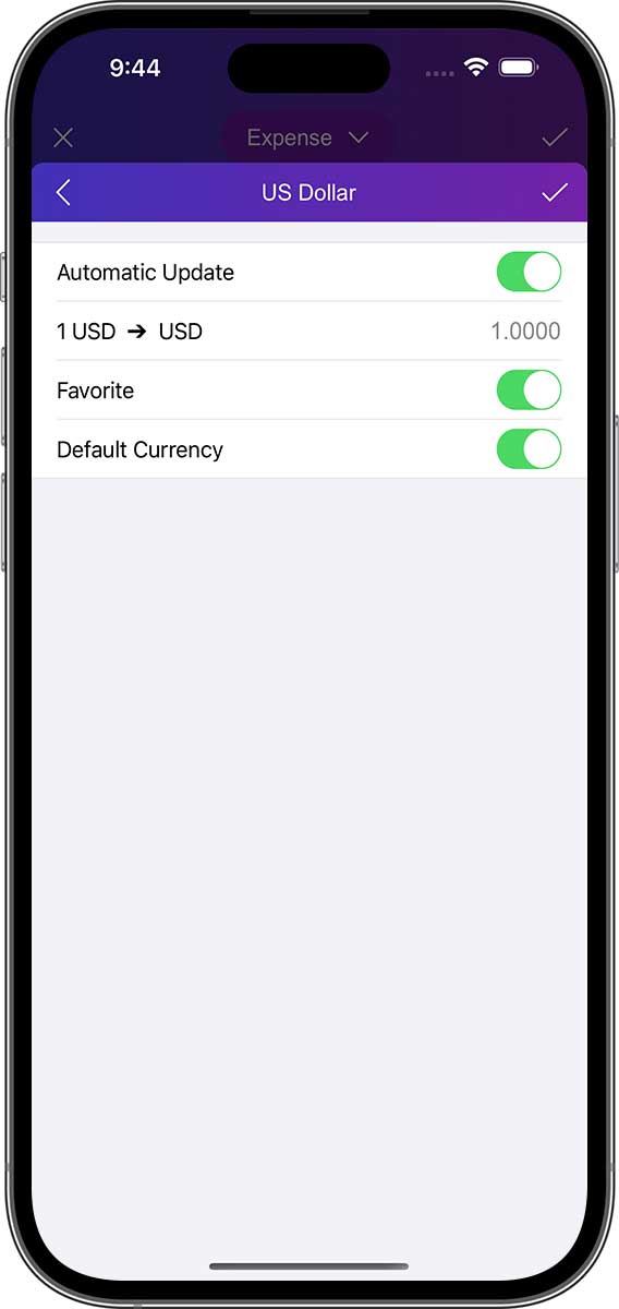 DayCost 2 - Main Page - iPhone