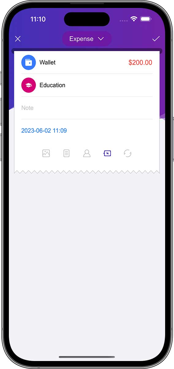 DayCost 2 - Main Page - iPhone