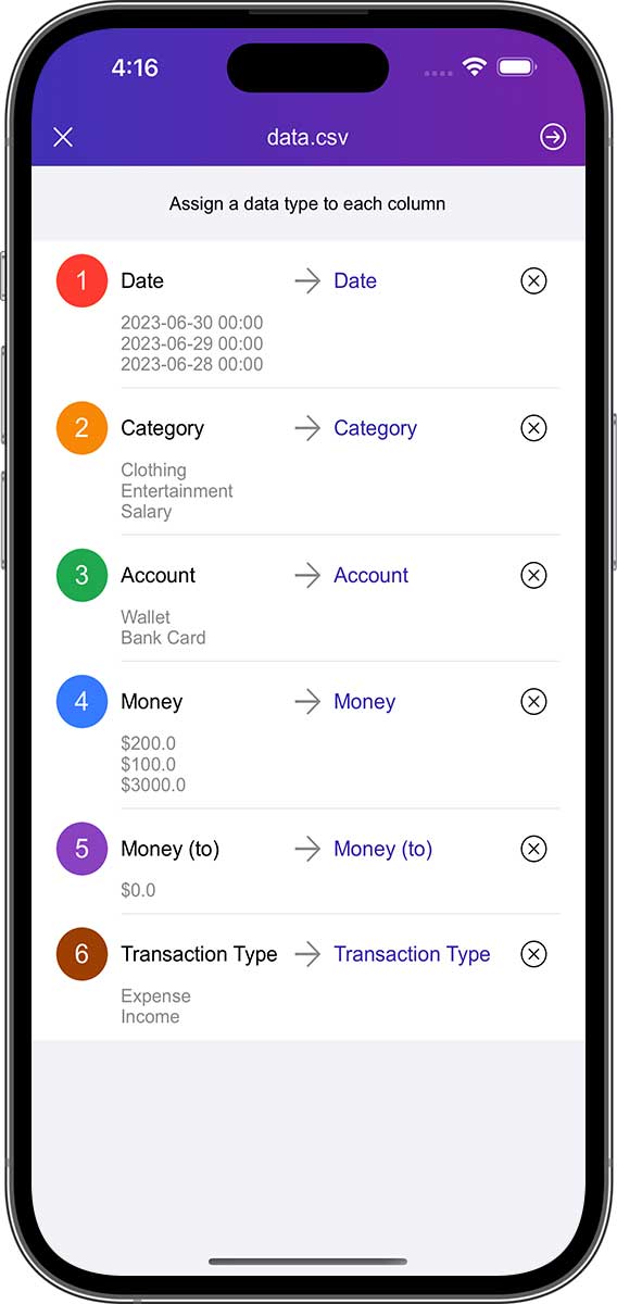 DayCost 2 - Settings - iPhone